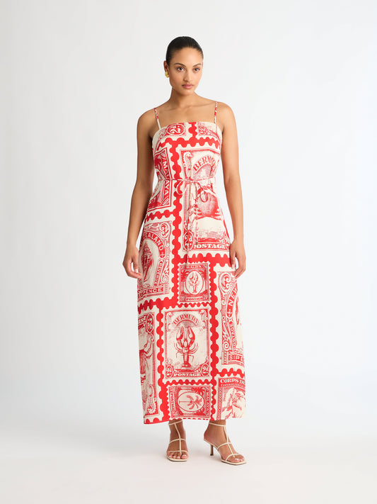 BERMUDA POST COLUMN MAXI DRESS