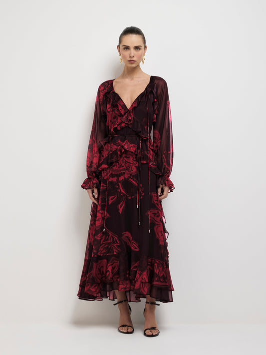 CHINTZ LONG SLEEVE DRESS